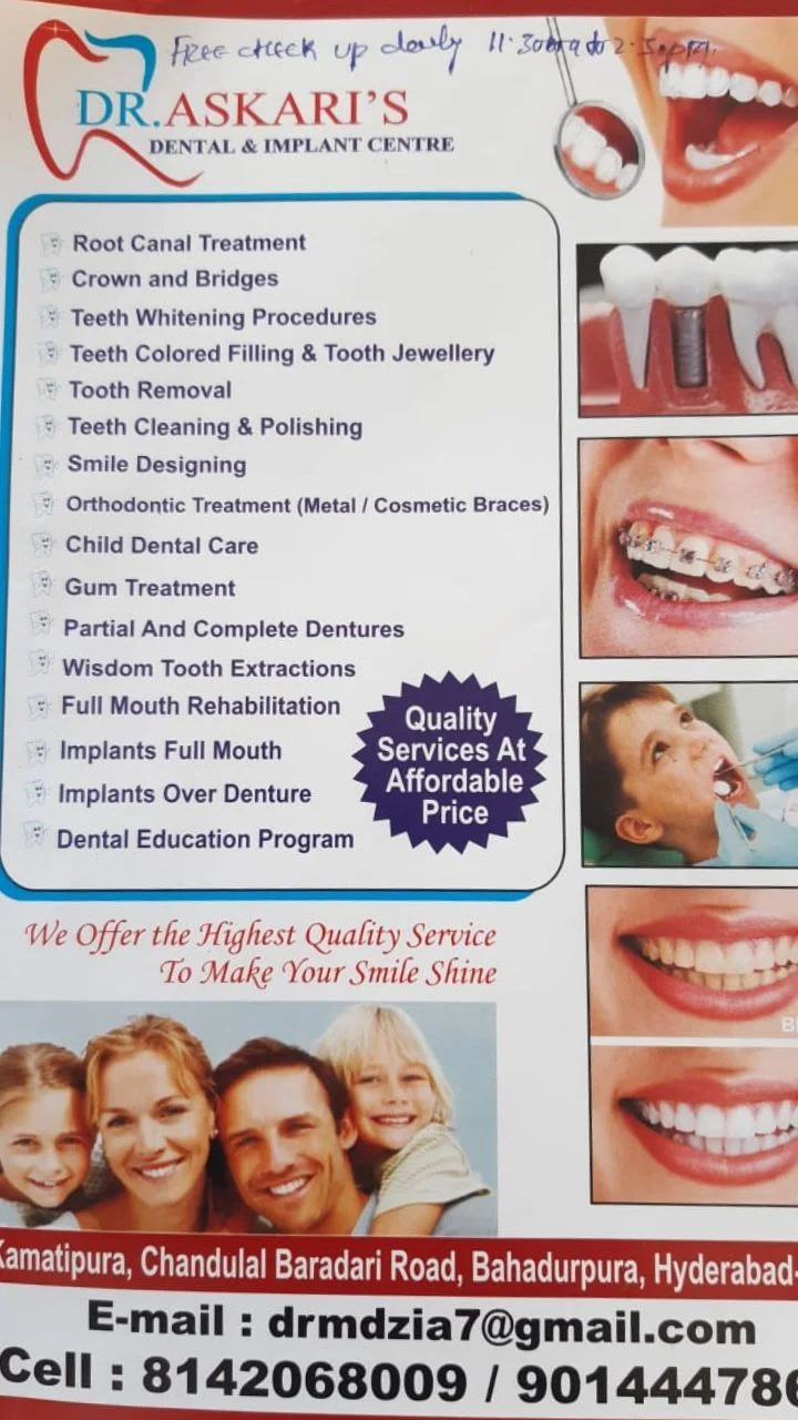 Dr. Askari's Dental and Implant centre

Bahadurpura 