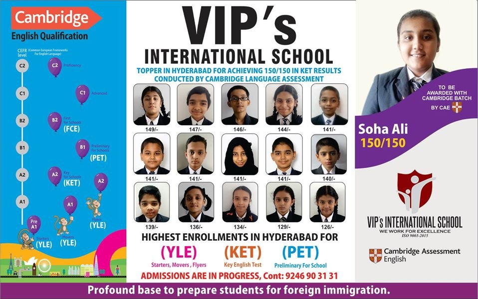 VIP S International School Saidabad Bajrai Online Solutions   Vips International School Results 