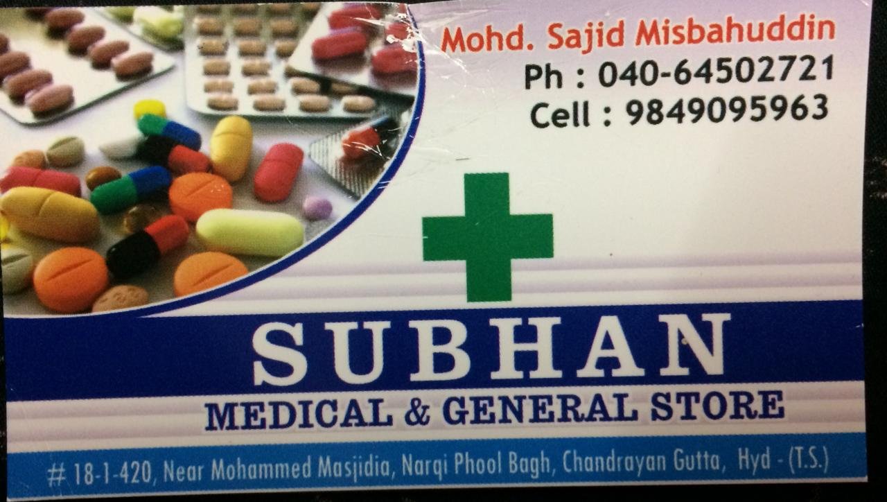 Subhan Medical and General Store, Narqi Phool Bagh