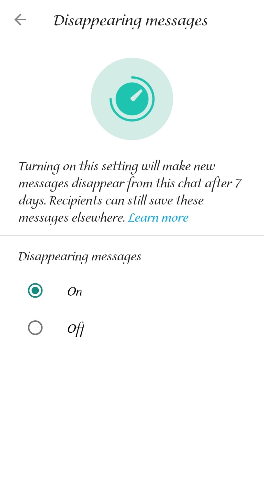 Whatsapp New Feature Disappearing Messages