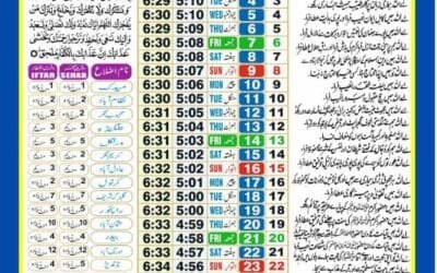 Ramazan Timetable 2025 for Hyderabad