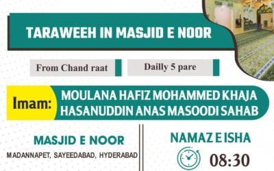 Taraweeh Masjid-e-Noor (Madannapet)